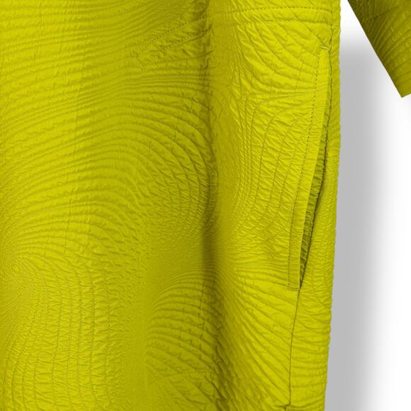 Ali Miles Textured Stand Collar Single Button Top Jacket Plus Sz 2X Artsy Citron - Picture 5 of 9